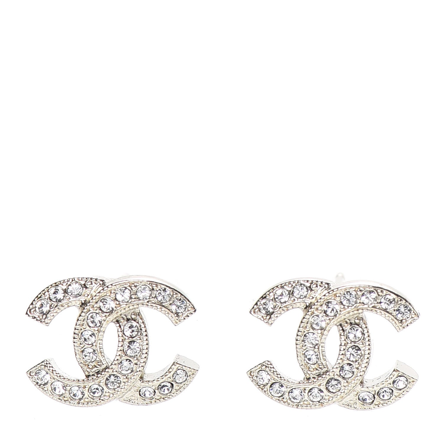 Chanel Crystal CC Earrings Gold 1 of 5