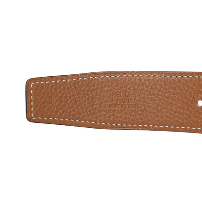 Hermes Box Togo 32mm Idem Belt 85 Black Gold 5 of 6