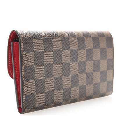 Louis Vuitton Damier Ebene Emilie Wallet Red 3 of 7