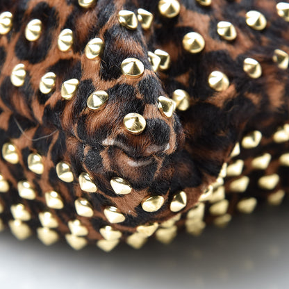 Burberry Calfskin Calf Hair Studded Leopard Print Big Crush Tote 11 of 16
