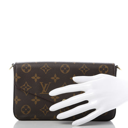Louis Vuitton Monogram Pochette Felicie Chain Wallet Fuchsia 2 of 11