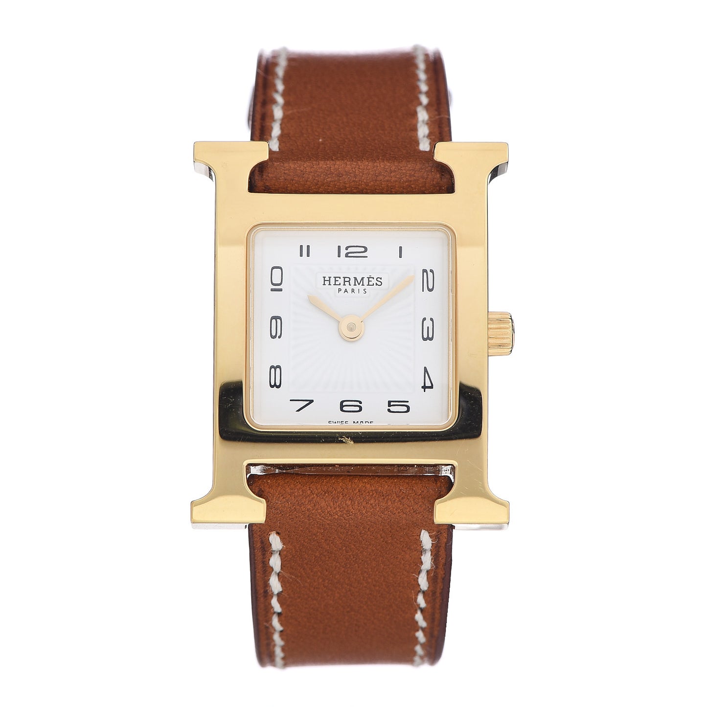 Stainless Steel Barenia 21mm Heure H Hour Quartz Watch Fauve