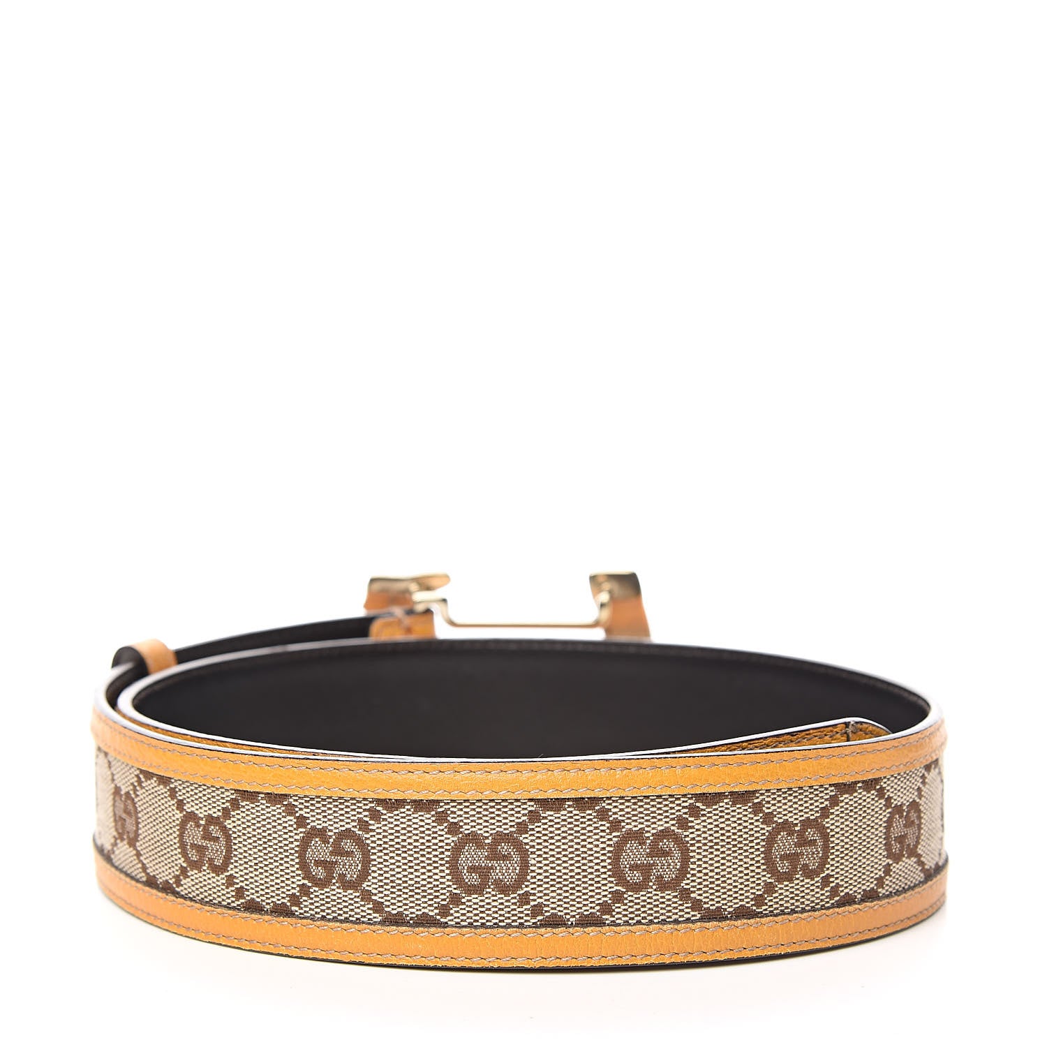 Gucci Monogram Boot Buckle Belt 80 32 Orange 3 of 6