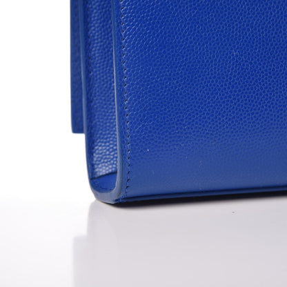 Saint Laurent Grain De Poudre Classic Monogram Cassandre Clutch Royal Blue 8 of 13