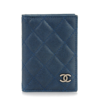 Chanel Caviar Quilted Card Holder Wallet Blue 1 of 7