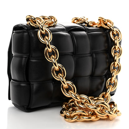 Bottega Veneta Lambskin Maxi Intreccio Padded Chain Cassette Crossbody Bag Black 3 of 9