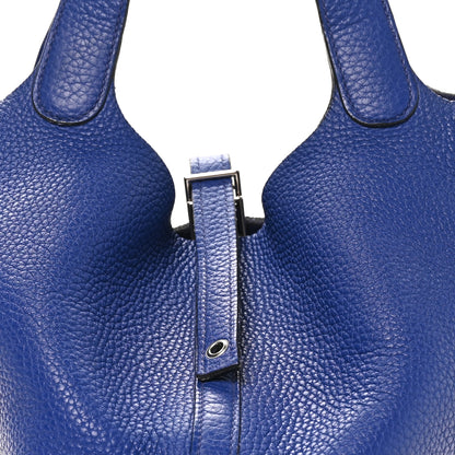 Hermes Taurillon Clemence Picotin Lock 22 MM Bleu Electrique 8 of 12