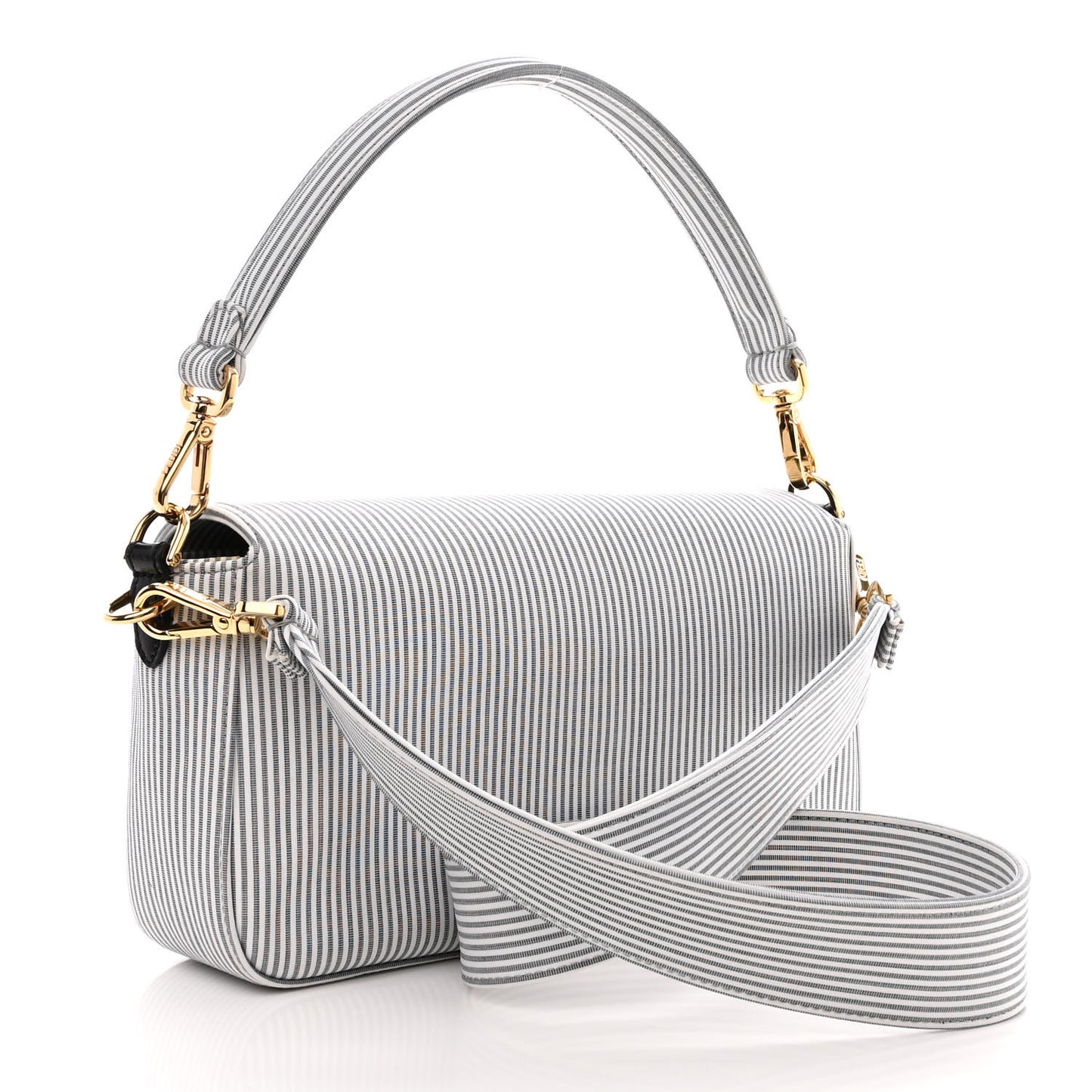 Cotton Cuoio Bretagna Striped Baguette Grigio White Black
