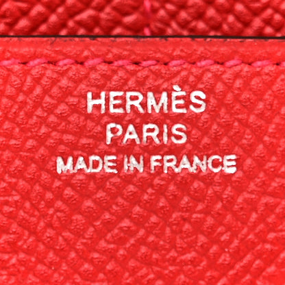 Hermes Epsom Constance Compact Passant Wallet Rouge Casaque 6 of 8