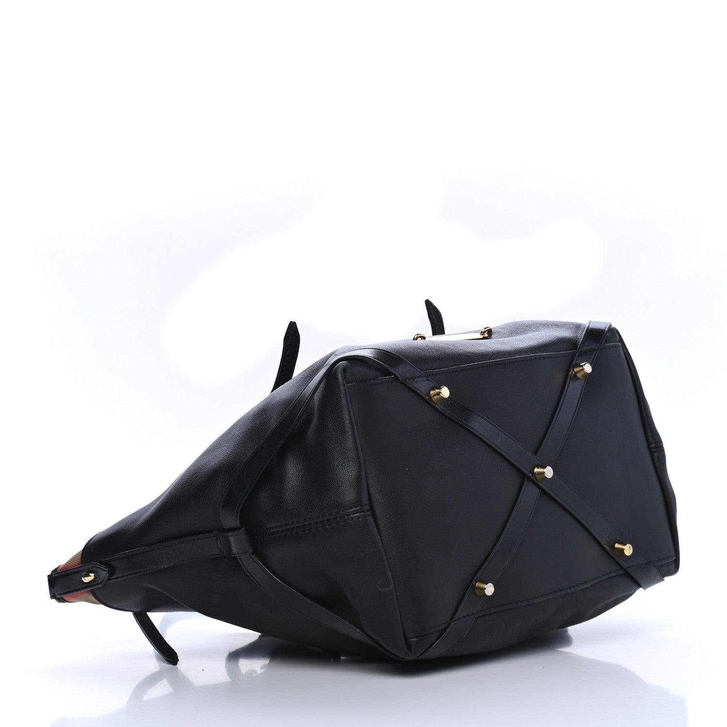 Burberry Calfskin House Check Small Salisbury Tote Black 3 of 10