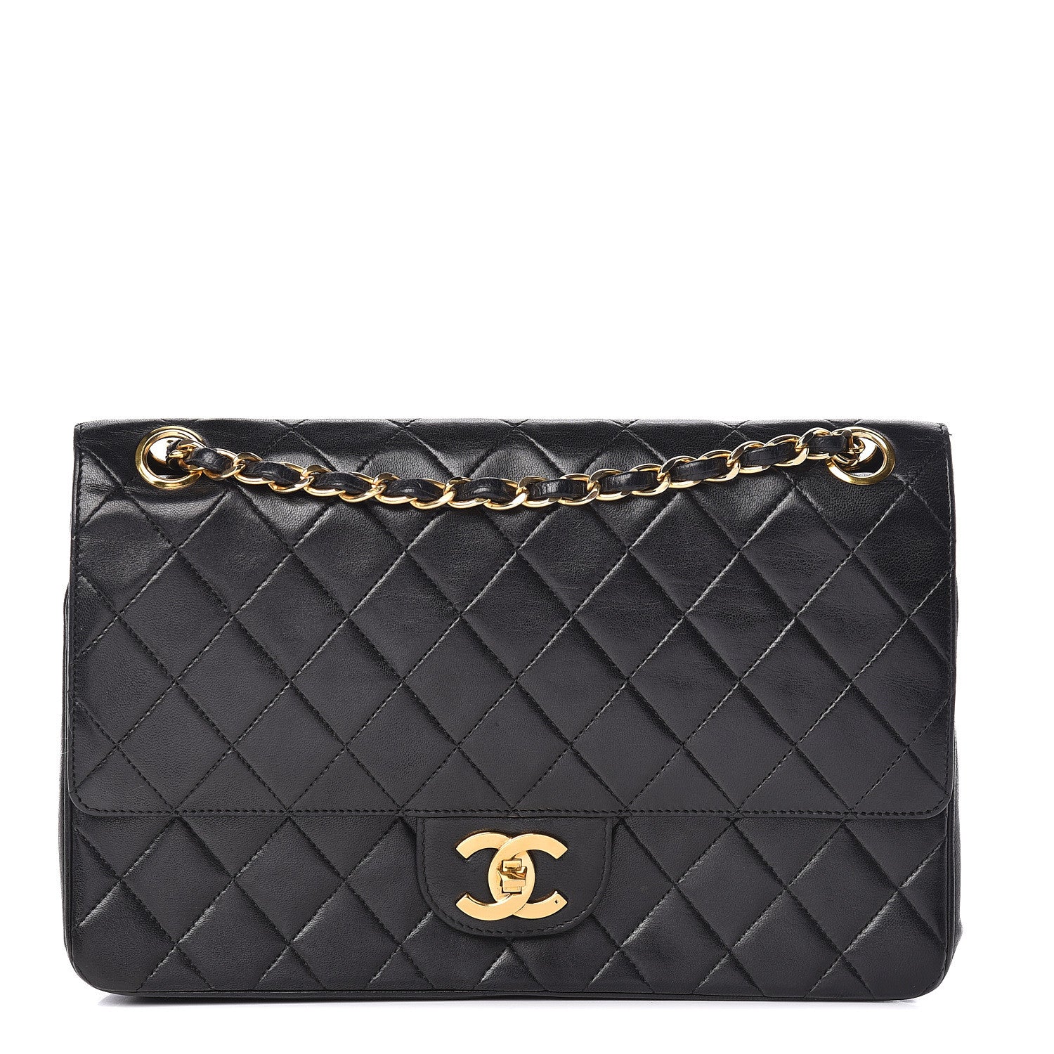 Chanel Lambskin Quilted Medium Double Flap Black 1 of 19