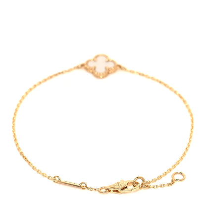 Van Cleef & Arpels 18K Yellow Gold Mother of Pearl Sweet Alhambra Bracelet 3 of 6