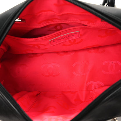Chanel Calfskin Quilted Large Cambon Bowler Black White 5 of 12