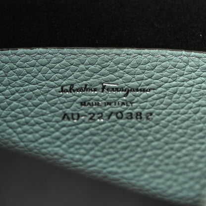 Salvatore Ferragamo Grained Calfskin Mini Gancino Bucket Bag Blue 8 of 9