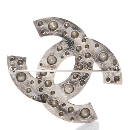 Chanel Crystal CC Brooch Silver 4 of 6
