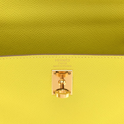 Hermes Epsom Kelly Sellier 25 Lime 6 of 14