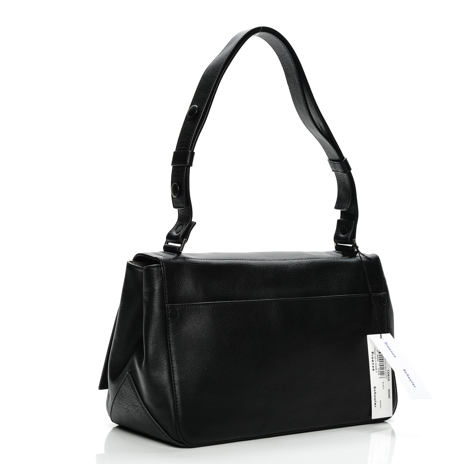 Proenza Schouler Pebbled Calfskin Double Sided PS Courier Bag Black 3 of 7