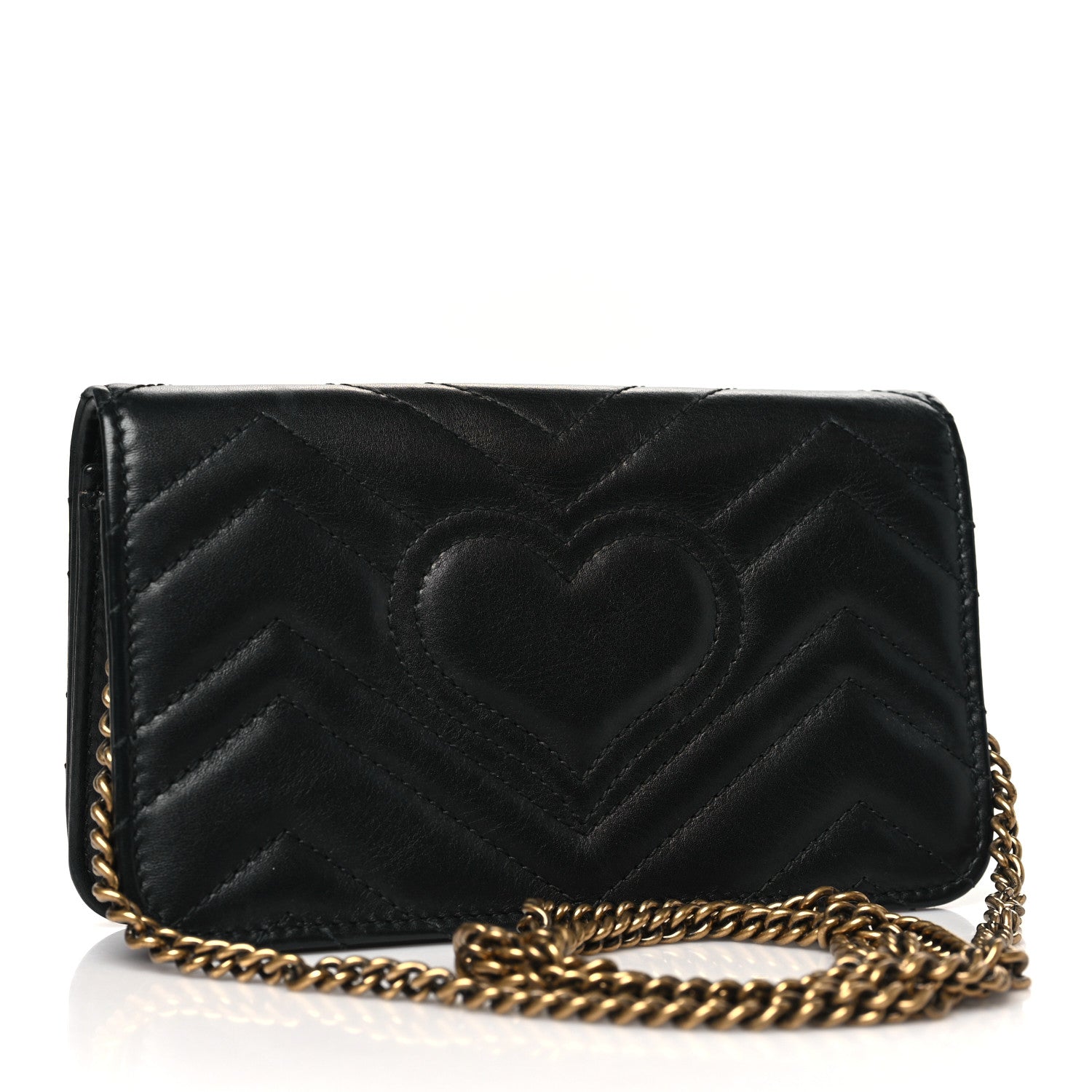 Gucci Calfskin Matelasse Mini Animal Studs GG Marmont Bag Black 3 of 10