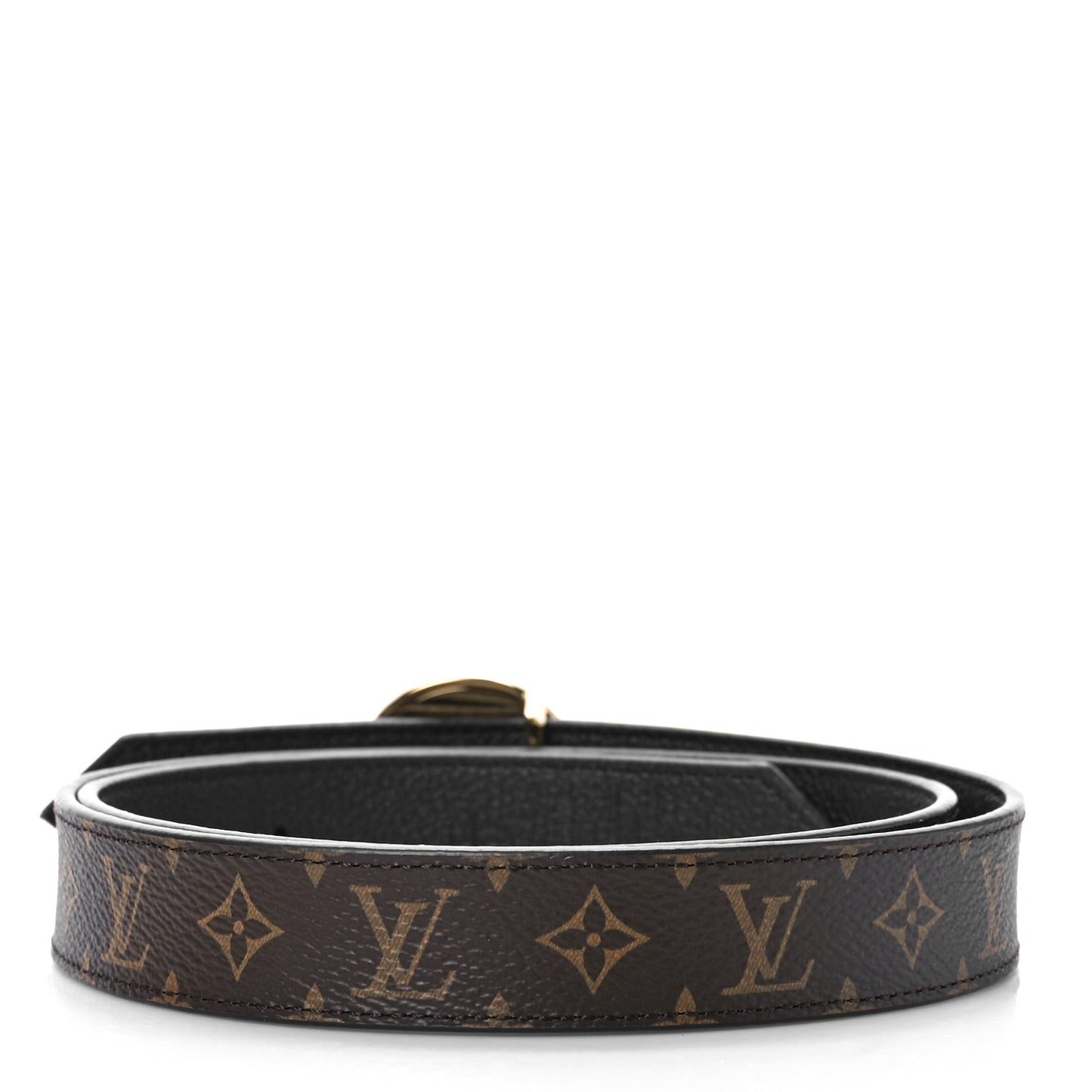 Calfskin Monogram 25mm LV Circle Reversible Belt 80 32 Black