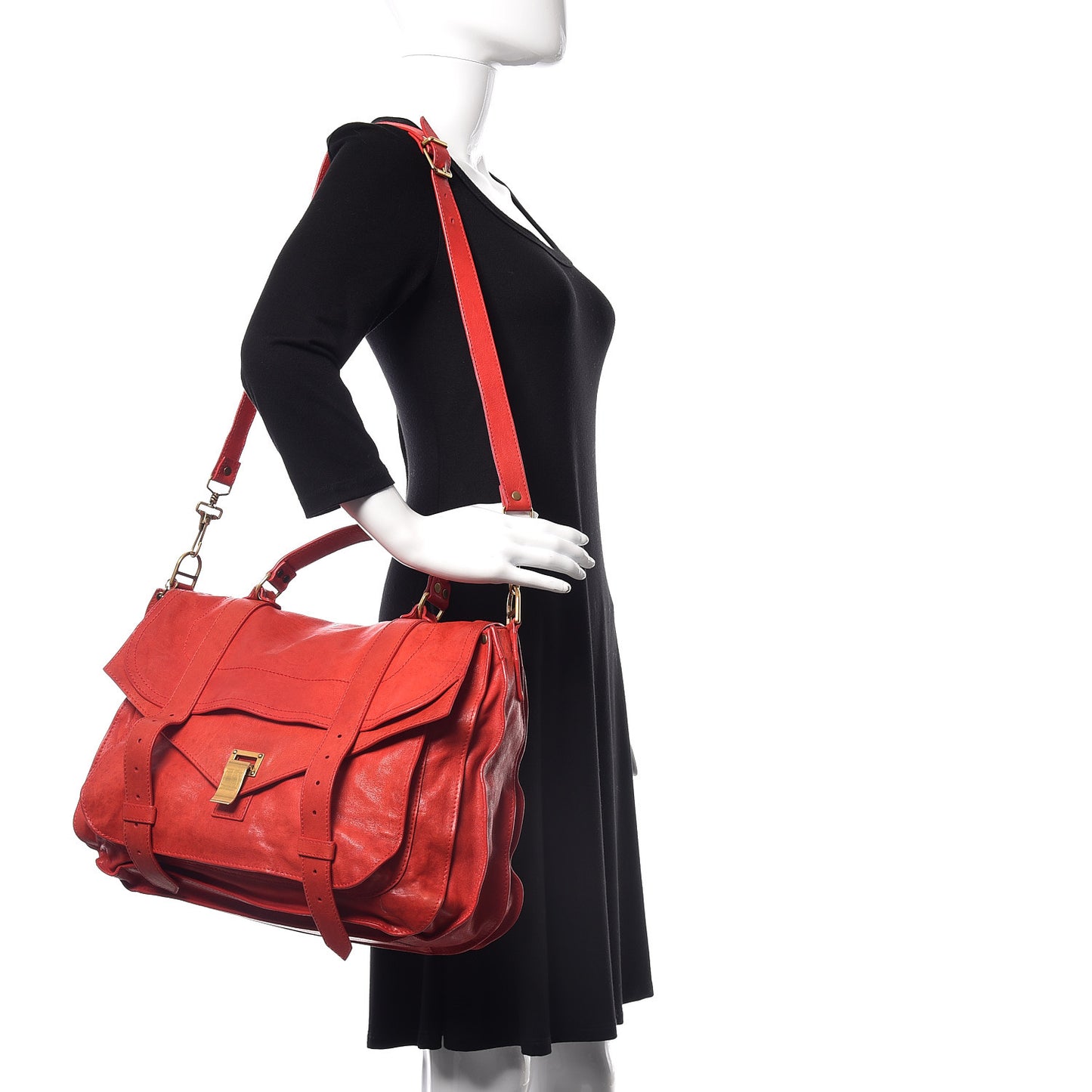 Lambskin PS1 Extra Large Satchel Lipstick Red