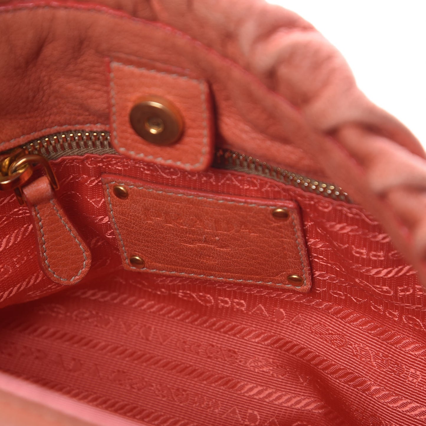 Cervo Deerskin Pleats Tote Corallo