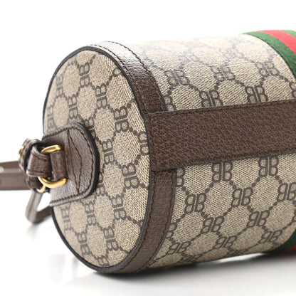 Gucci X BALENCIAGA BB Supreme Monogram Web Small Ophidia Boston Bag Beige New Acero 8 of 11