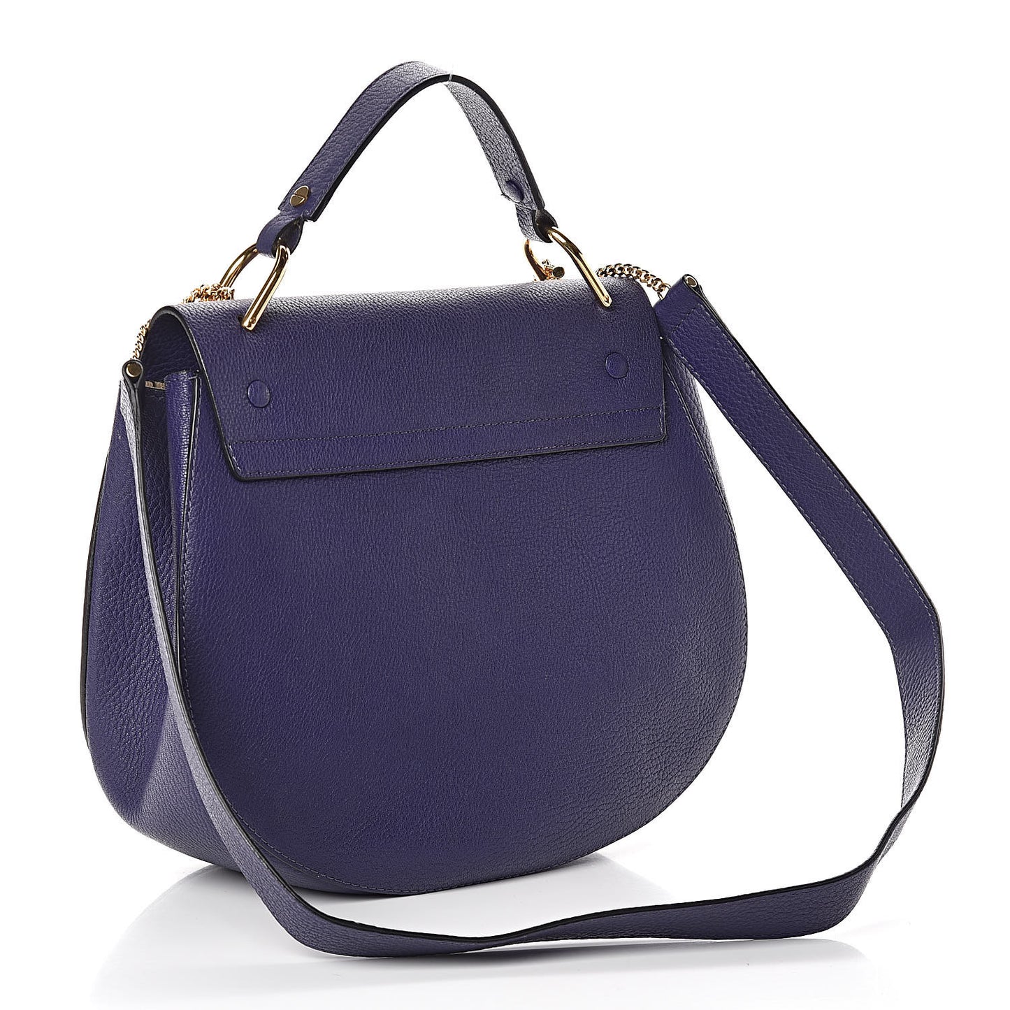 Grained Lambskin Large Drew Shoulder Bag Storm Blue