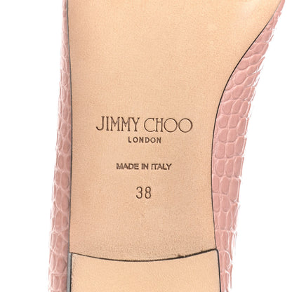 Jimmy Choo Crocodile Embossed Calfskin Mirele Ballet Flat 38 Blush 6 of 10