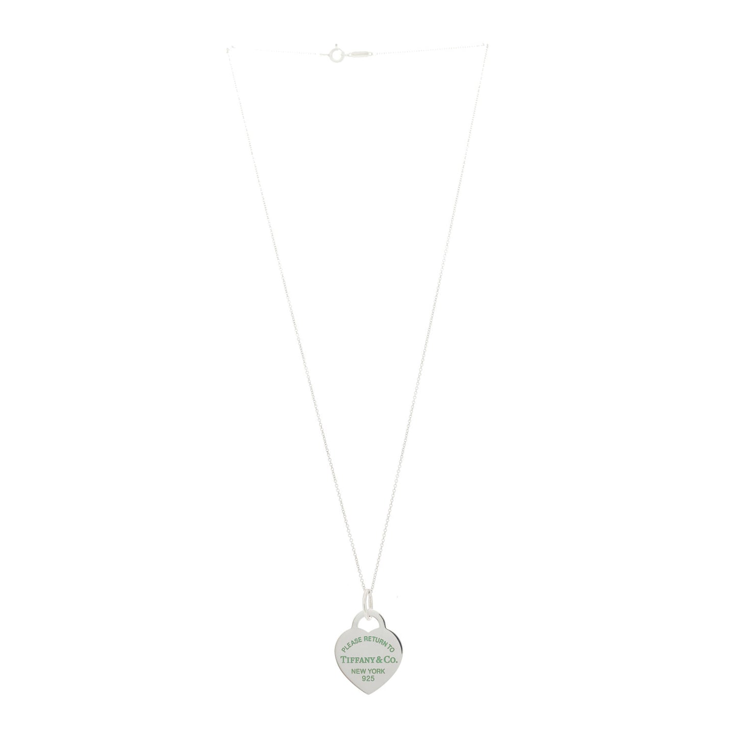 Sterling Silver Enamel Medium Return To Tiffany Heart Pendant Necklace Blue