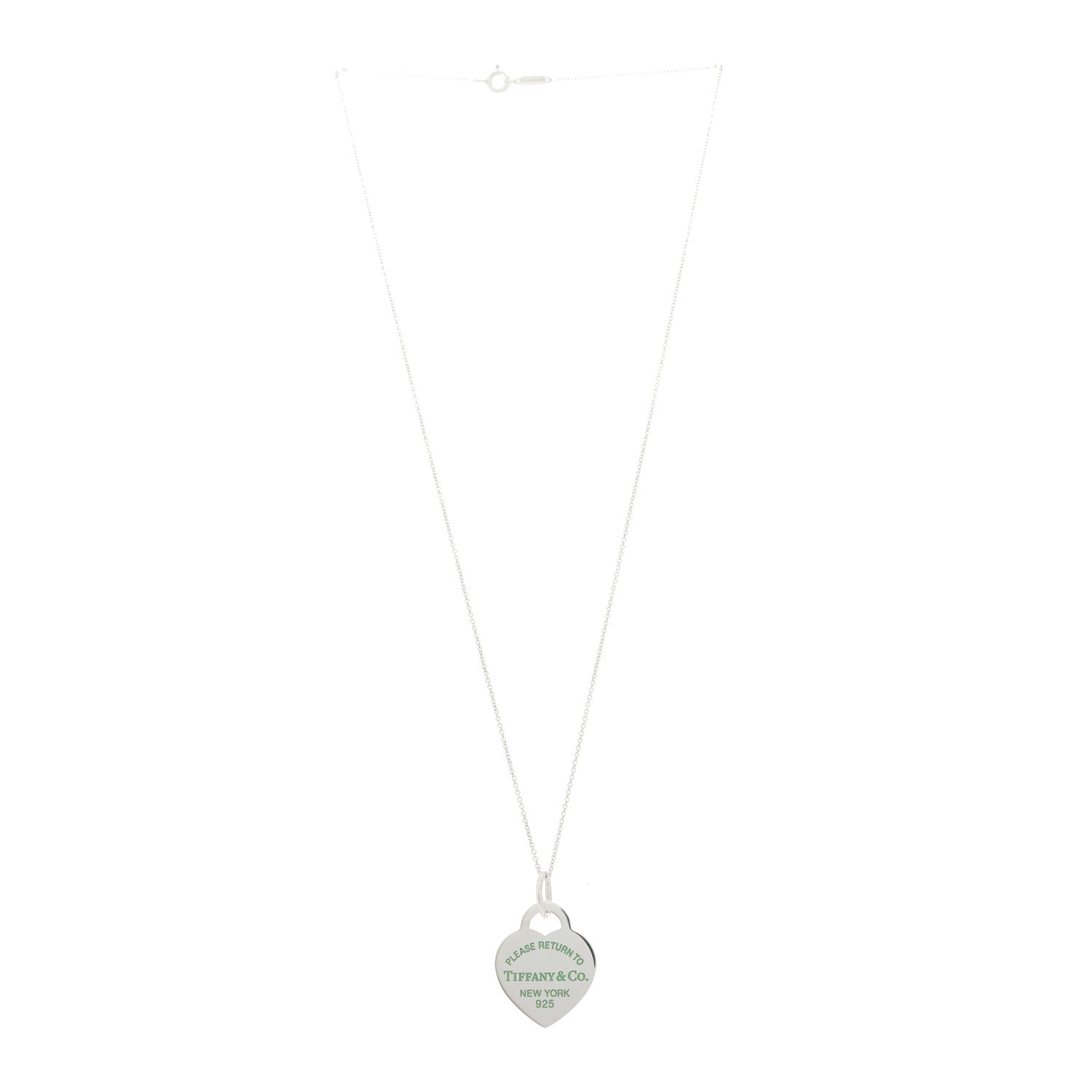 Tiffany Sterling Silver Enamel Medium Return To Tiffany Heart Pendant Necklace Blue 3 of 6