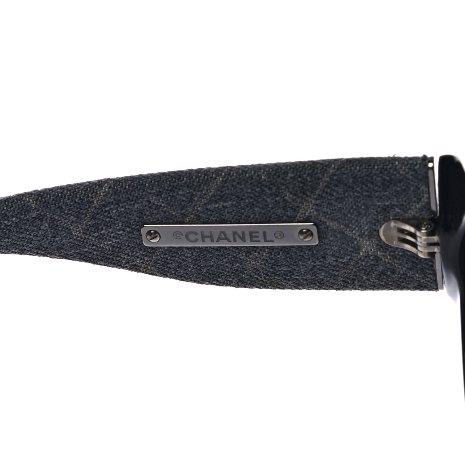 Chanel Acetate Denim Oval Polarized Sunglasses 5405 Black Blue 6 of 9