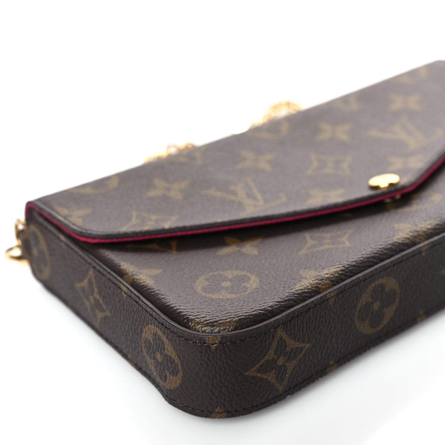 Monogram Pochette Felicie Chain Wallet Fuchsia