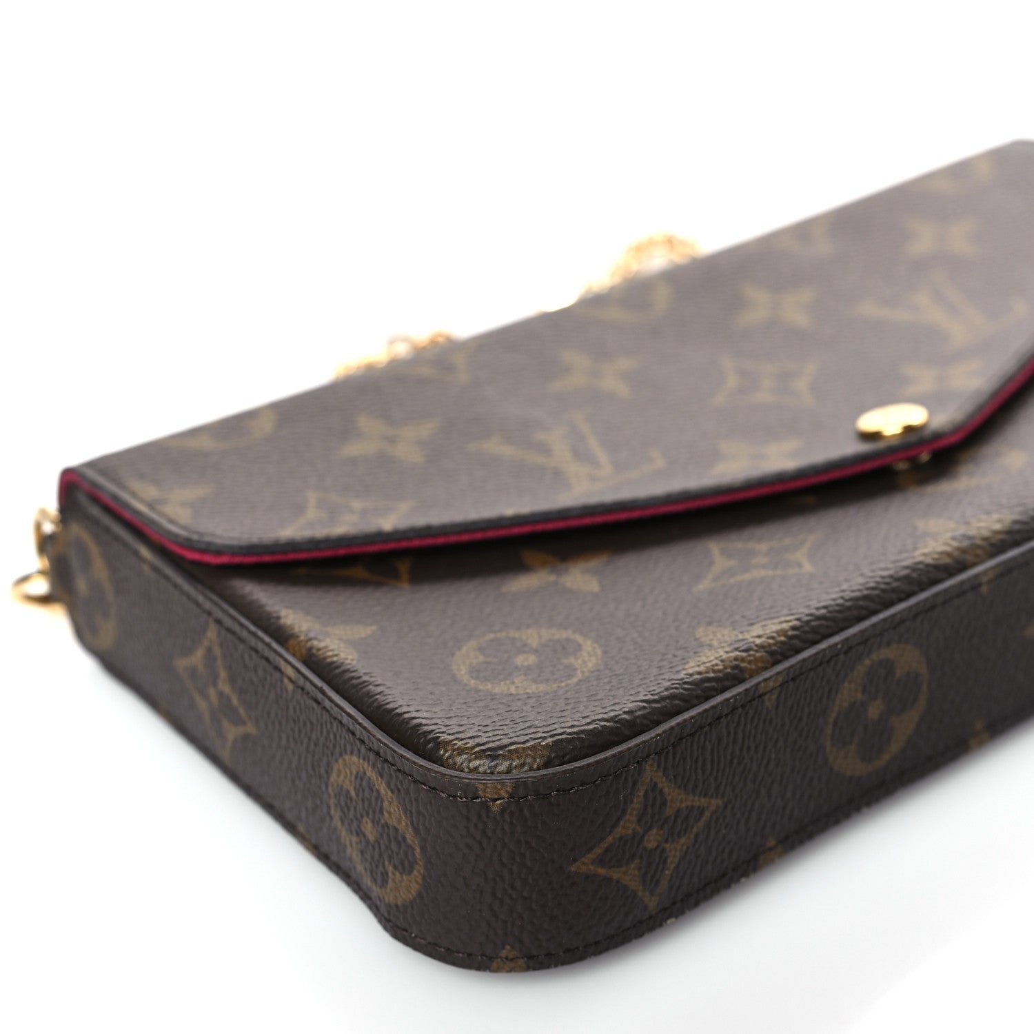 Louis Vuitton Monogram Pochette Felicie Chain Wallet Fuchsia 8 of 10