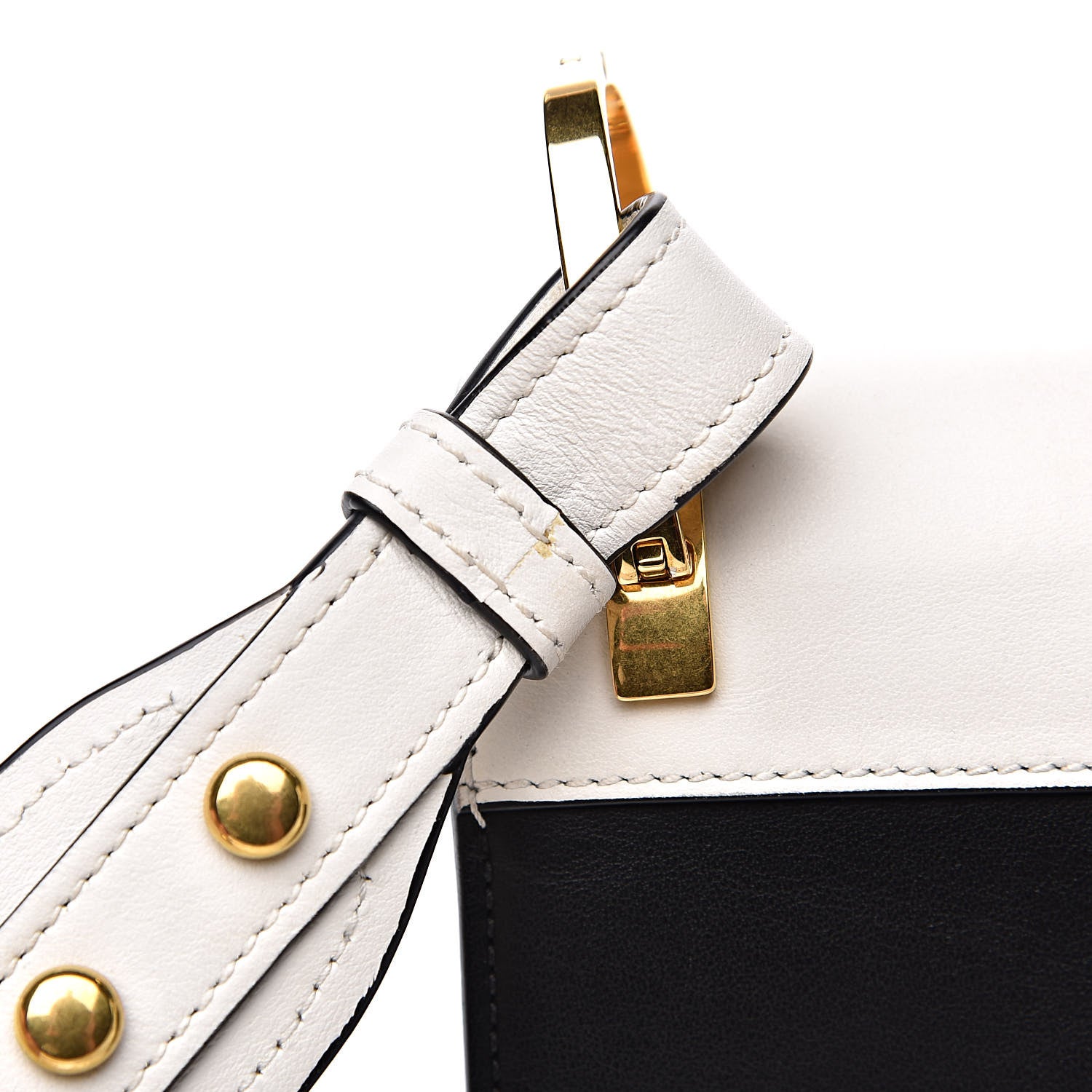 Prada City Calfskin Pionniere Saddle Bag Black White 14 of 15