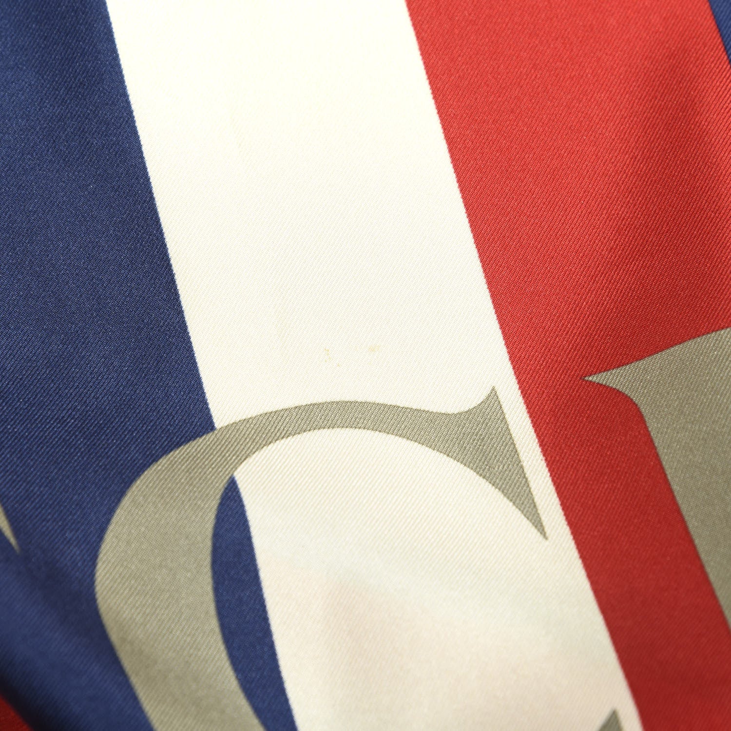 Gucci Silk Sylvie Stripe Web Logo Square Scarf Ivory Blue 6 of 6