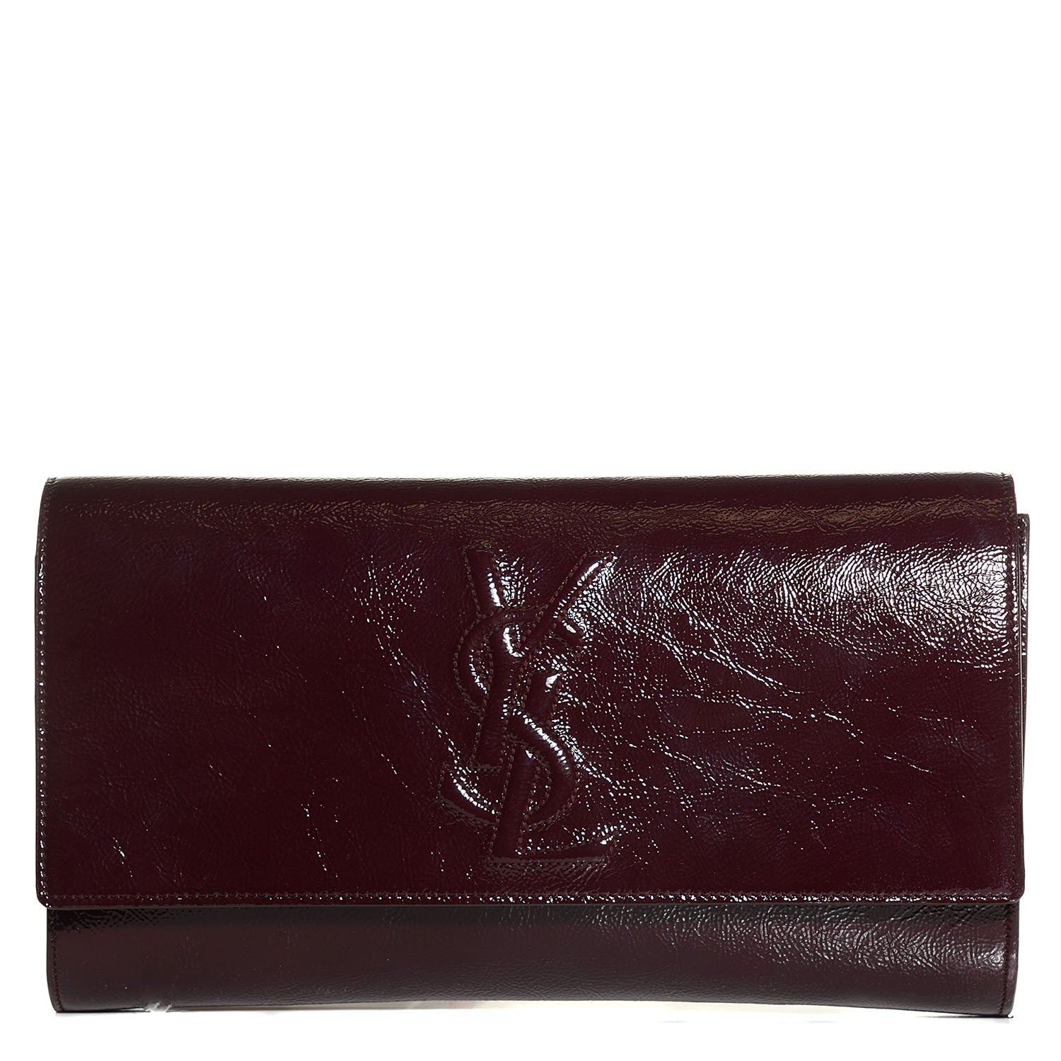 Saint Laurent Textured Patent Large Belle De Jour Clutch Violet 1 of 7