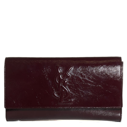 Saint Laurent Textured Patent Large Belle De Jour Clutch Violet 1 of 7