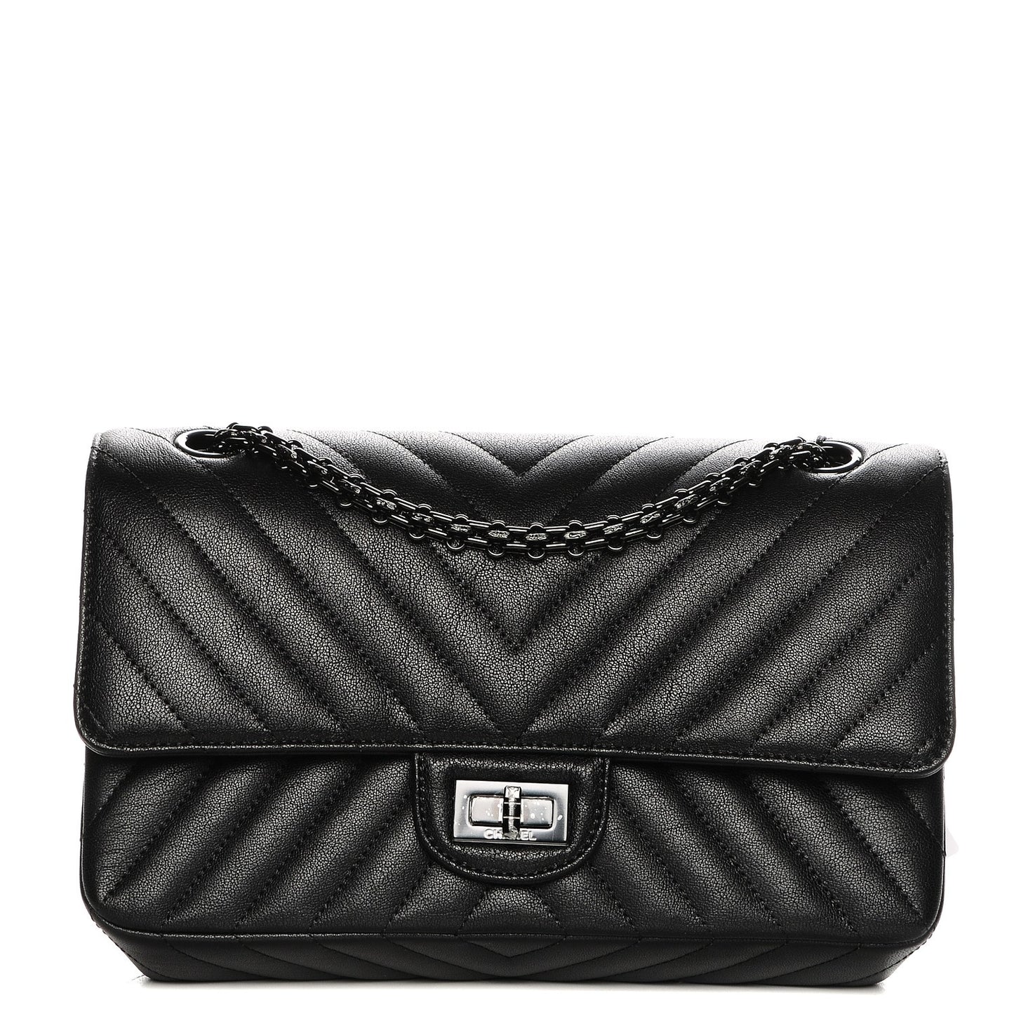 Sheepskin Chevron Quilted 2.55 Reissue 225 Double Flap So Black