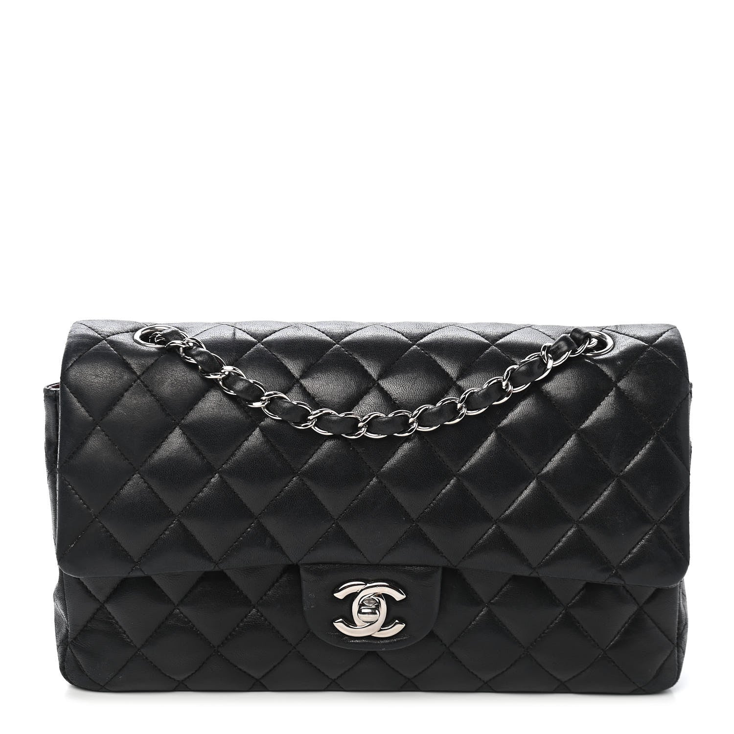 Chanel Lambskin Quilted Medium Double Flap Black 1 of 13