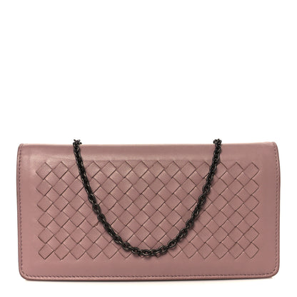 Bottega Veneta Nappa Intrecciato Continental Wallet on Chain Violet 1 of 11