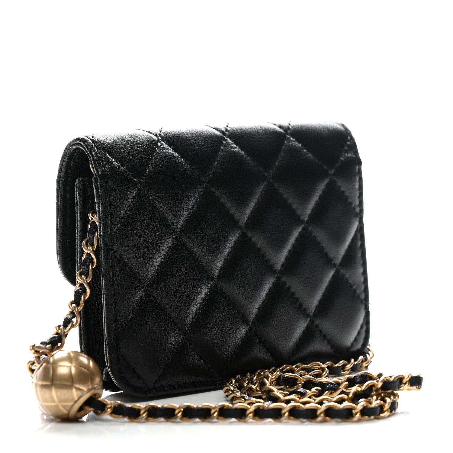 Chanel Lambskin Quilted Pearl Crush Flap With Chain Black 3 of 11