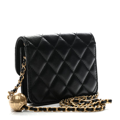 Chanel Lambskin Quilted Pearl Crush Flap With Chain Black 3 of 11