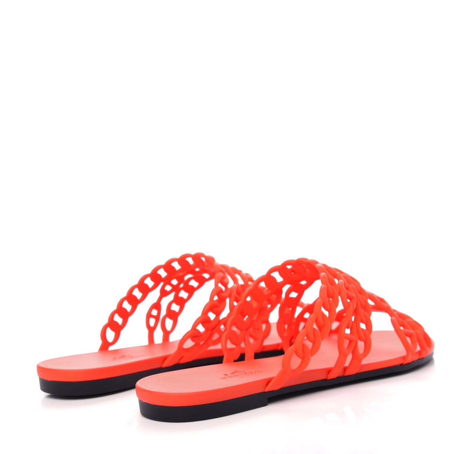 Hermes Rubber Chaine d'Ancre Nude Sandals 38 Pavot 4 of 11