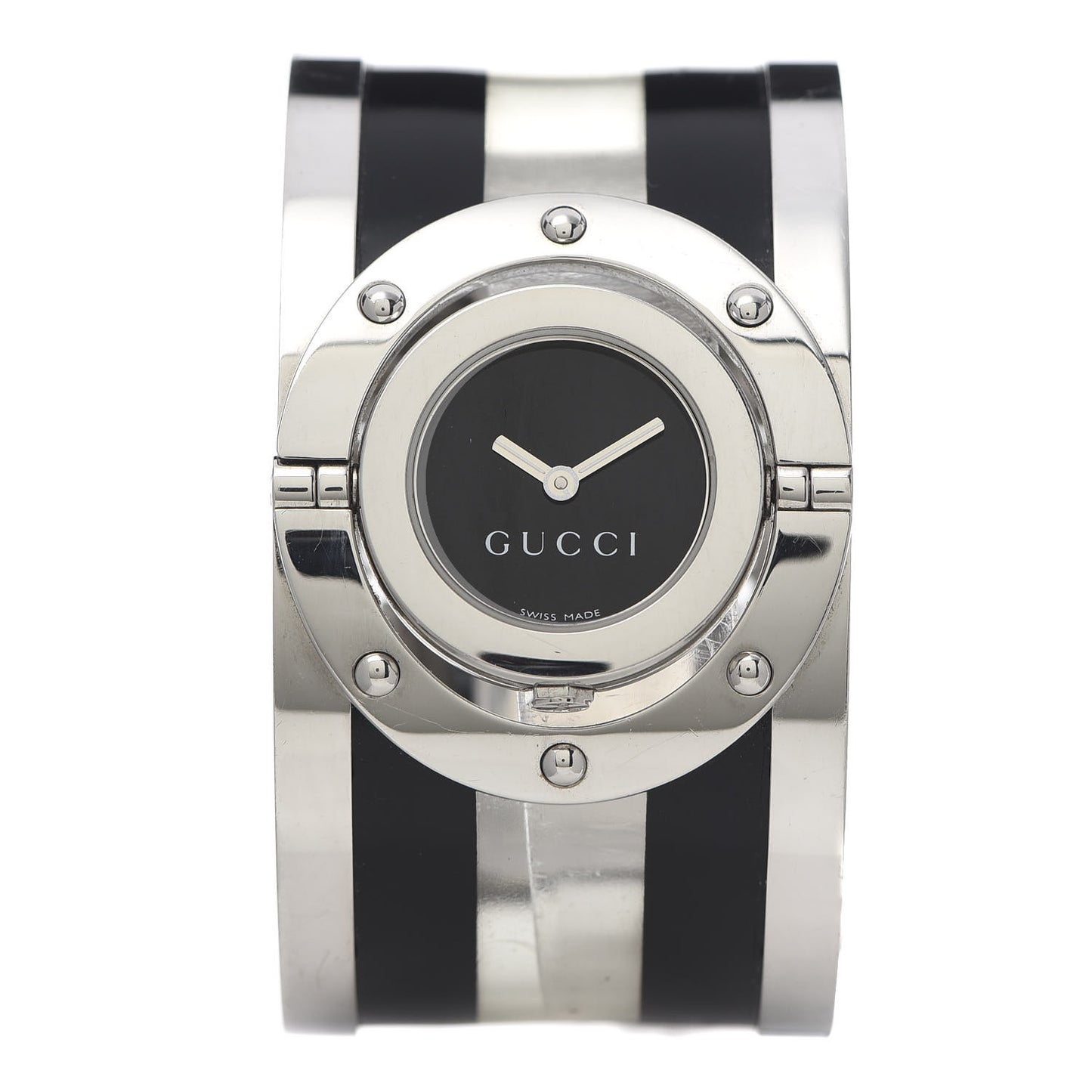 Stainless Steel Acetate 33mm Twirl Quartz Watch Black