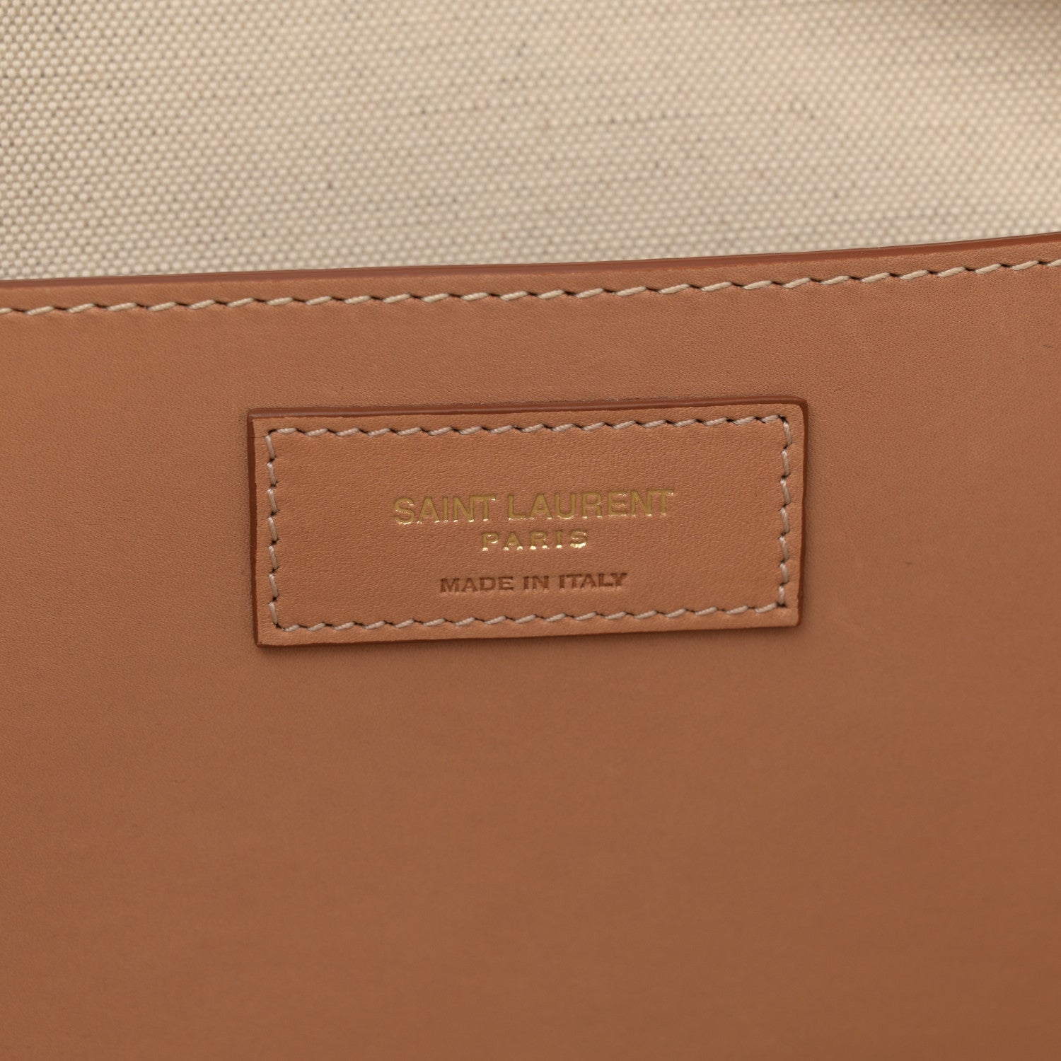 Saint Laurent Canvas Calfskin Medium Shopper Tote Naturale Beige 6 of 11
