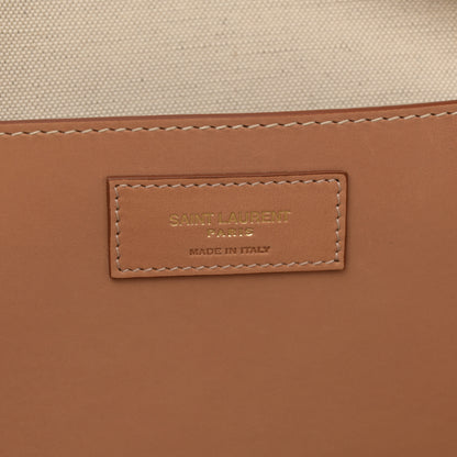 Saint Laurent Canvas Calfskin Medium Shopper Tote Naturale Beige 6 of 11