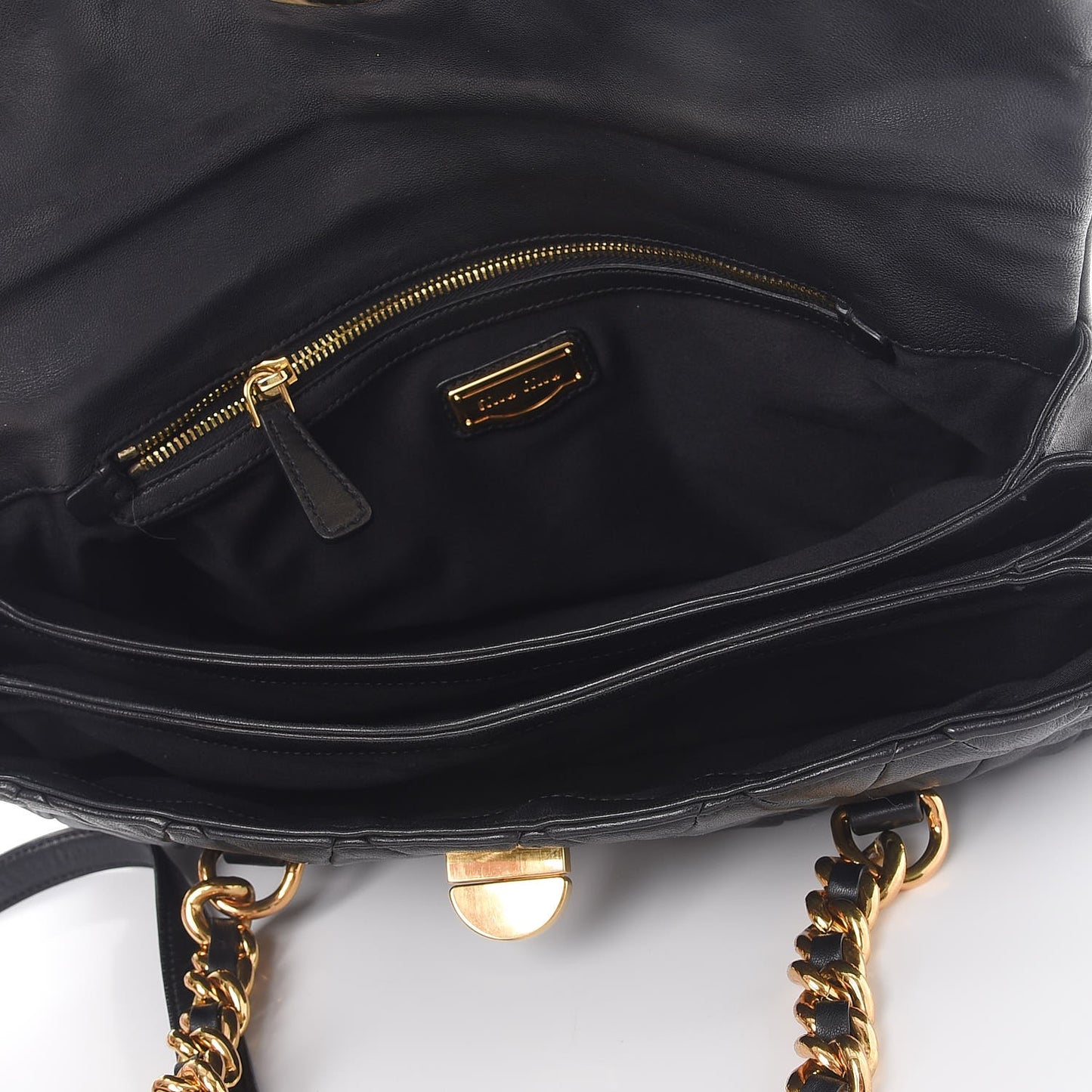 Nappa Quilted Studded Tote Bag Black