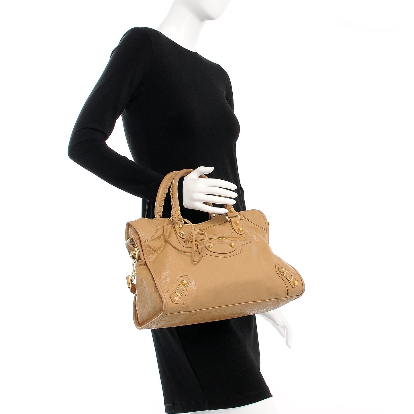 Agneau Giant 12 Gold Hardware City Beige Nougatine