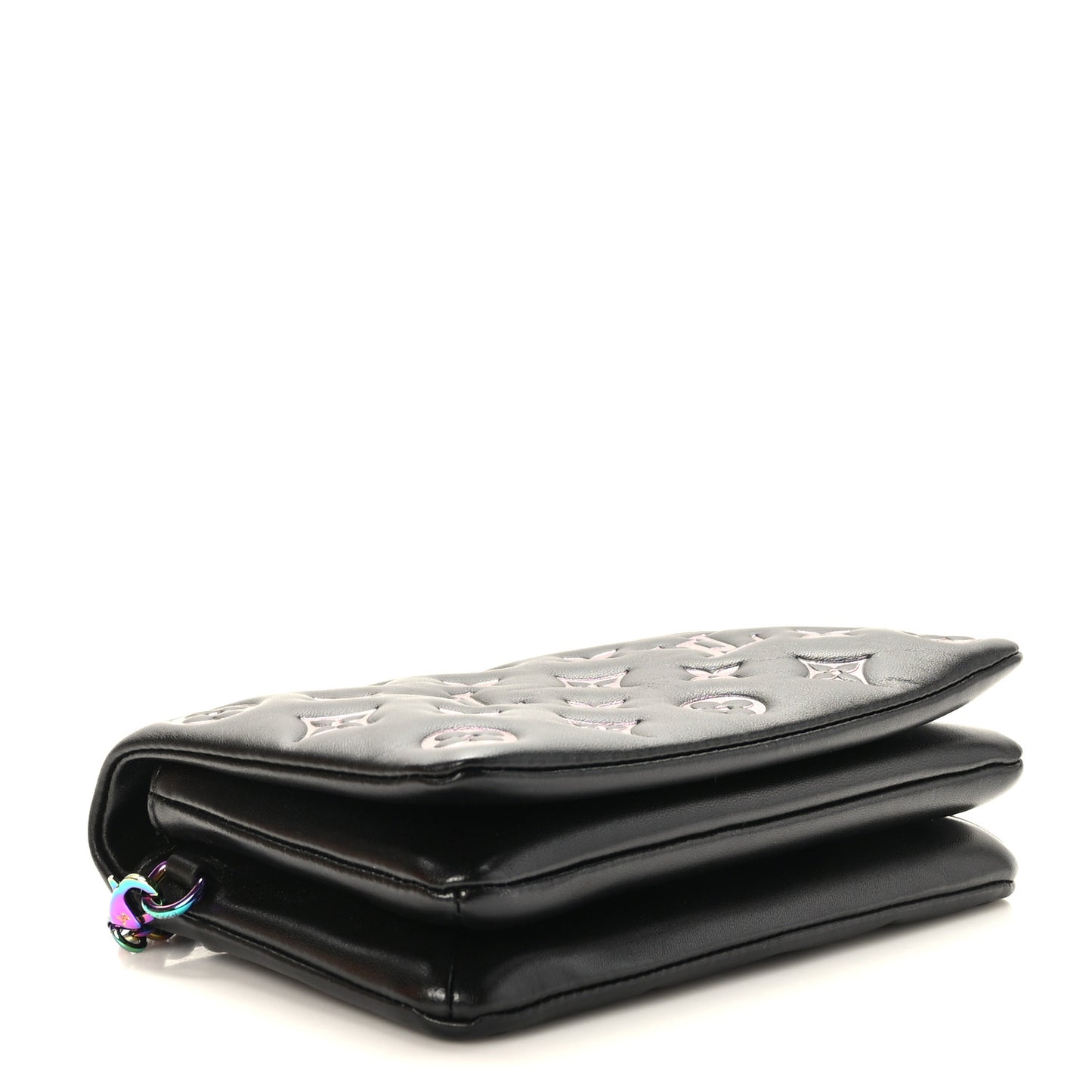 Lambskin Embossed Monogram Scarabeo Pochette Coussin Black