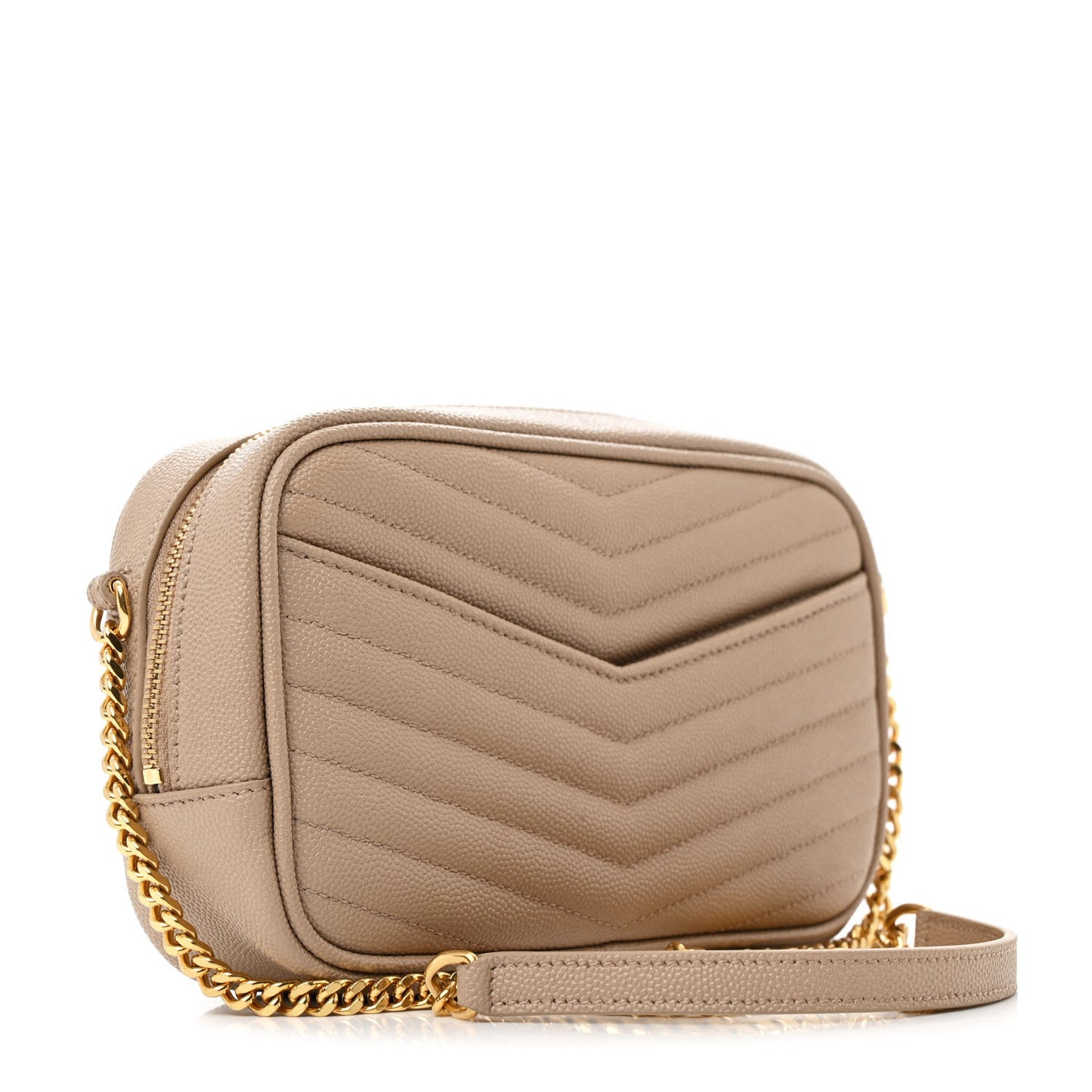 Grain De Poudre Matelasse Monogram Mini Lou Camera Bag Dark Beige